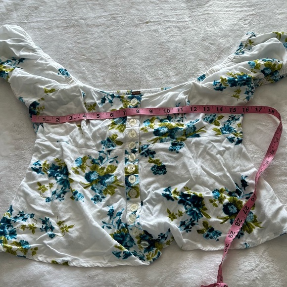 Free People Close to You Ivory Floral Print Top - Picture 7 of 8